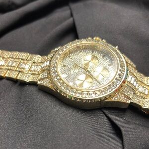 Gold and Silver Watch with Crystal Accents